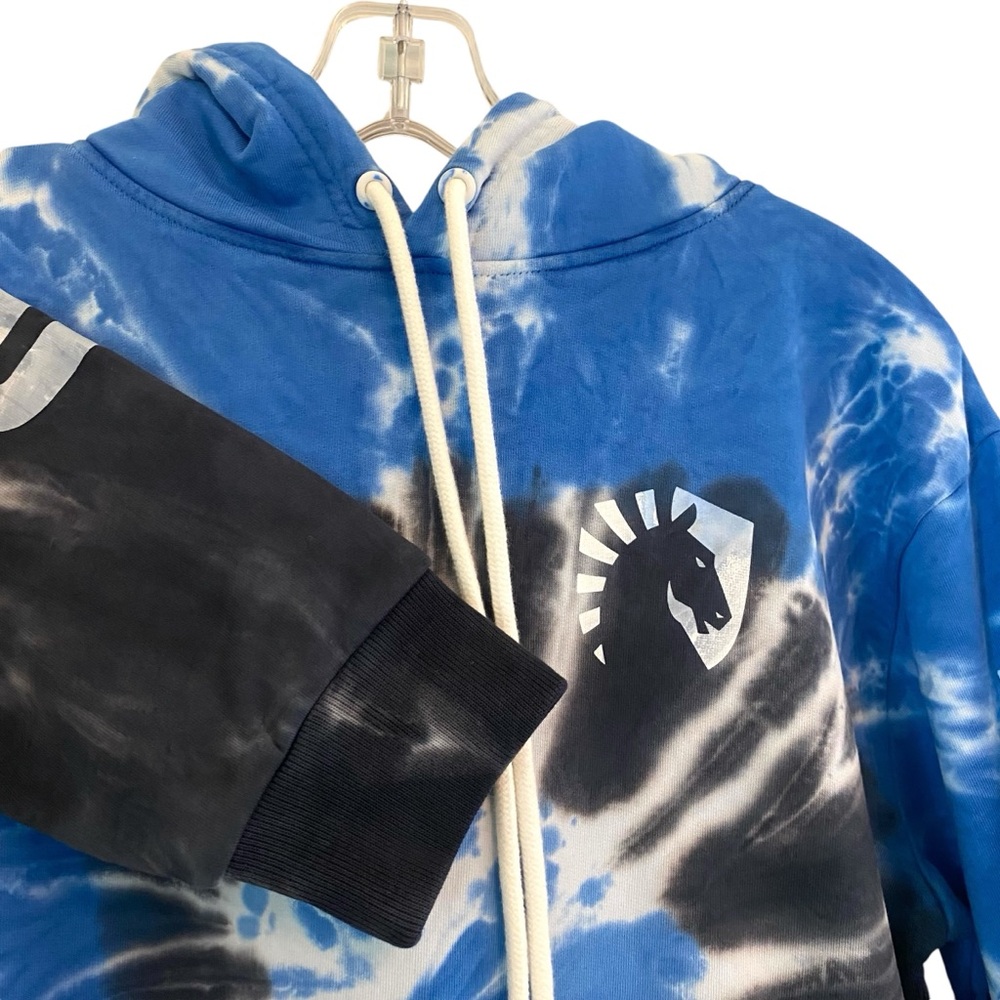Team Liquid Heritage Spiral Tie Dye Pullover Hoodie Men's Blue Black Medium - Picture 6 of 13